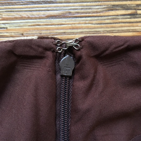 J.Crew Skirt Wool Blend Size 6 Tan Brown Chevron - Picture 8 of 9